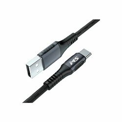 MS CABLE USB-A 2.0 ->USB-C, 5A, 1m, crni