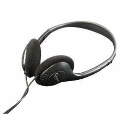 Gembirb Stereo headphones with volume control, black color