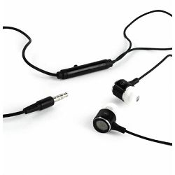 Metal earphones with microphone, black