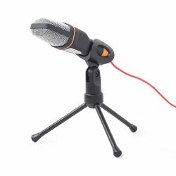 Desktop microphone with a tripod, black