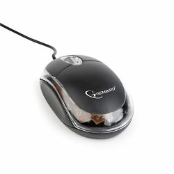 Gembird Optical mouse, USB, black transparent