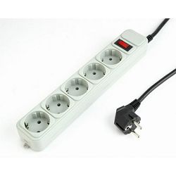 Gembird Surge protector, 5 sockets, 3m, white