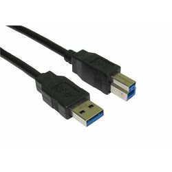 NaviaTec USB 3.0 A plug to B plug, 1,8m BLK