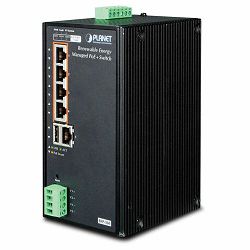 Planet Industrial Renewable Energy 4-Port 10 100 1000T 802.3at PoE Managed Ethernet Switch