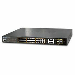 Planet 24-Port Gigabit HP PoE 4 Gig TP SFP Mngd Switch (220W)