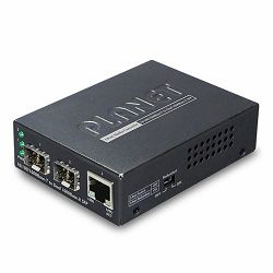 Planet 1-Port 10 100 1000Base-T - 2-Port Gigabit SFP Switch Redundant Media Converter