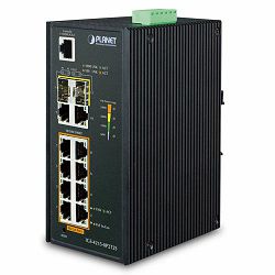 Planet Industrial 8-Port Gig 802.3at PoE 2-Port Gigabot 2-Port SFP Managed Switch