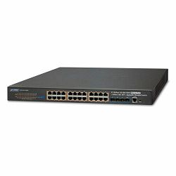 Planet Layer 3 24-Port 1000T 802.3at PoE 4-Port 10G SFP Stackable Managed Switch