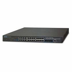 Planet Layer 3 24-Port 10 100 1000T 4-Port 10G SFP Stackable Managed Gigabit Switch