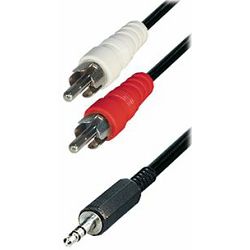 Transmedia Cable 2x RCA-plug - 3,5 mm stereo plug, 1,5m