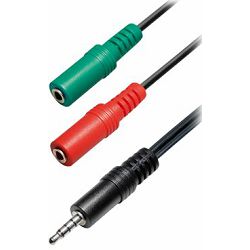 Transmedia Headset adapter cable 0,2m Plug to 2x Jack