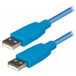 Transmedia USB 2.0 type A plug to USB type A plug, Blue, 1,2 m