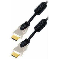 Transmedia HDMI cable metal plugs gold contacts, 15,0 m, black