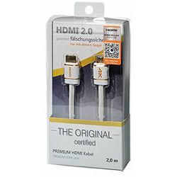 Transmedia HDMI Premium Certified Cable 1,5m white nylon braided blister packaging