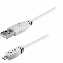 Transmedia USB typeA plug-Micro USB typeB 1m, white