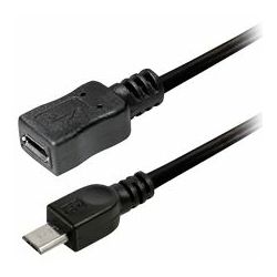 Transmedia USB 5pin micro B plug to USB 5pin micro B jack 1,2 m