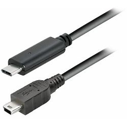 Transmedia USB type C plug - USB 2.0 type B Mini B plug, 1,0 m