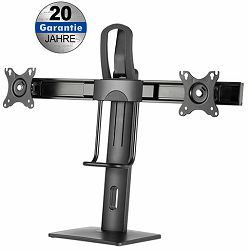 Transmedia Height adjustable desk stand for 2x flat screens with spring system