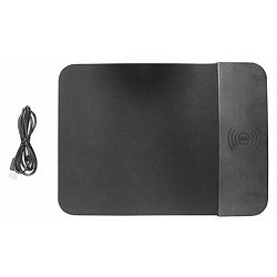 Transmedia Mouse pad with Qi wireless charging pad, 300 x 220 mm