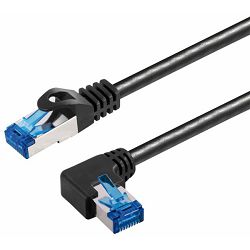 Transmedia Cat6A SFTP Patch Cable, RJ45 plug angled left, 0,5 m