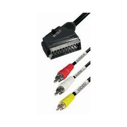 Transmedia Scart-plug to 3RCA plug, 2m